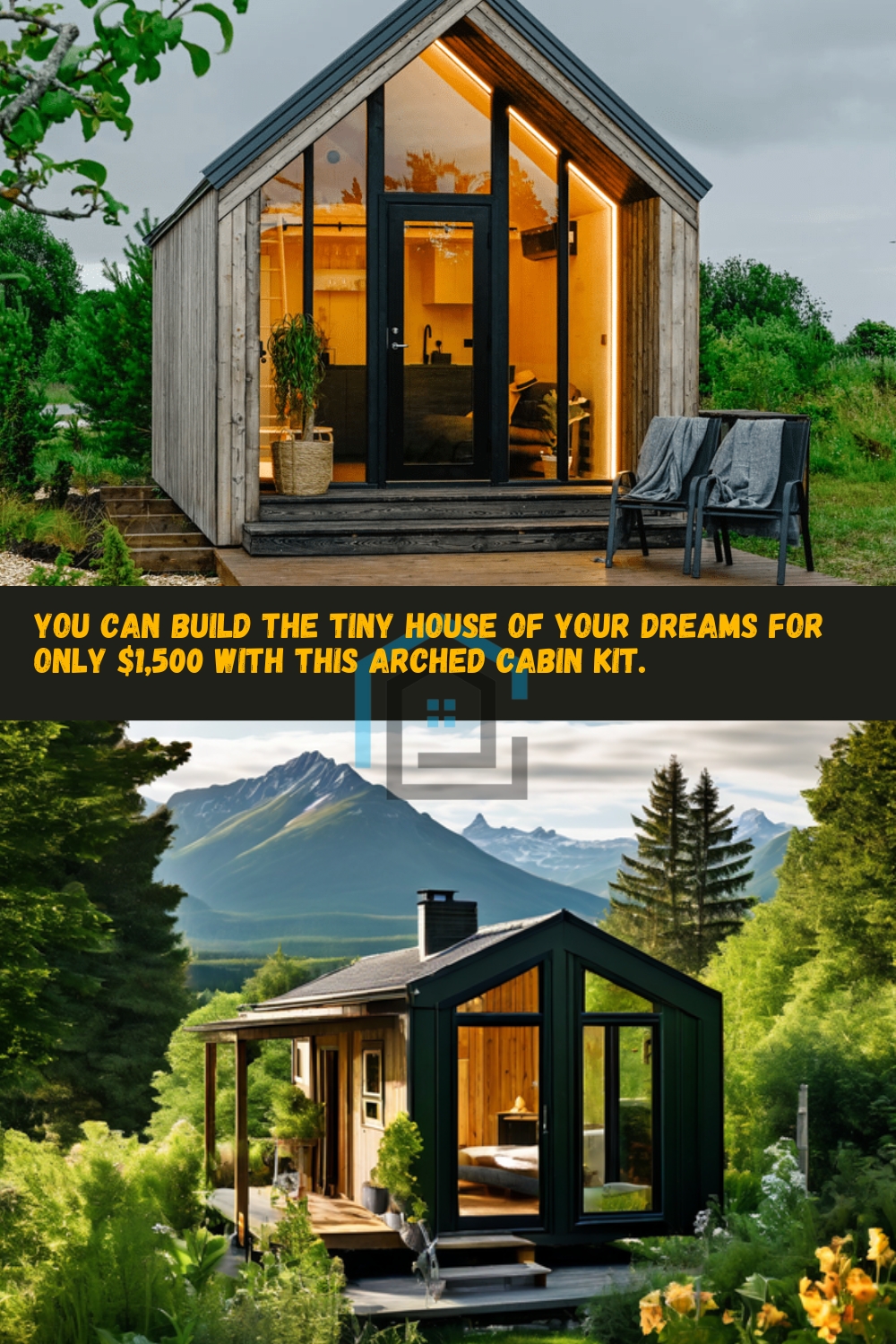 You can build the tiny house of your dreams for only $1,500 with this arched cabin kit pin