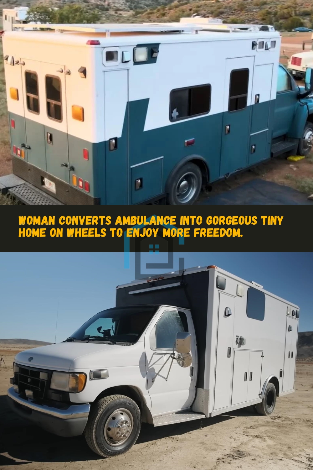 Woman converts ambulance into gorgeous tiny home on wheels to enjoy more freedom pin