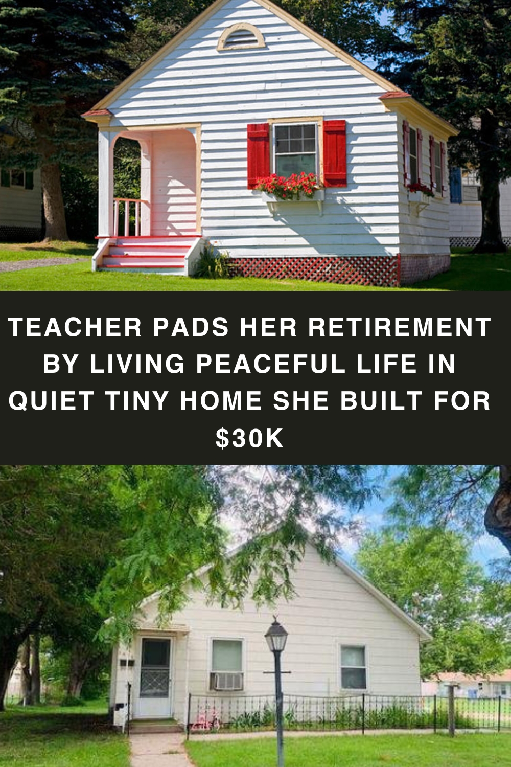 Teacher pads her retirement by living peaceful life in quiet tiny home she built for $30k pin