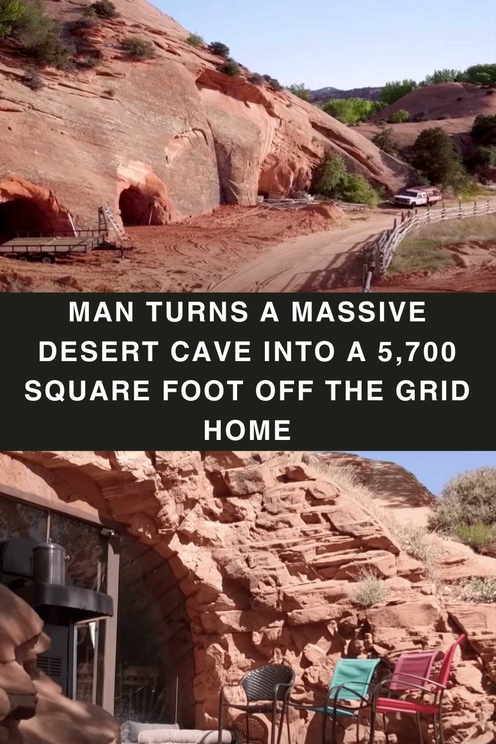 Man turns a massive desert cave into a 5,700 square foot off the grid home pin