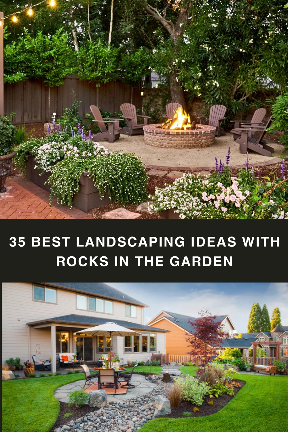 35 Best Landscaping Ideas with Rocks in the Garden pin