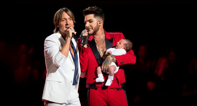 Adam Lambert Cradles His Baby Onstage in Surprise Duet with Keith Urban