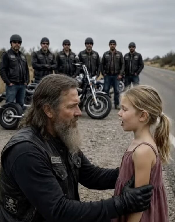 A Frightened Seven-Year-Old Girl Ran to the Outlaw Biker Whispering “He’s Following Me”