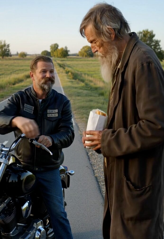 An Outlaw Biker Brought Breakfast to Old Man Daily — One Day, Rich Man Arrived at His Door