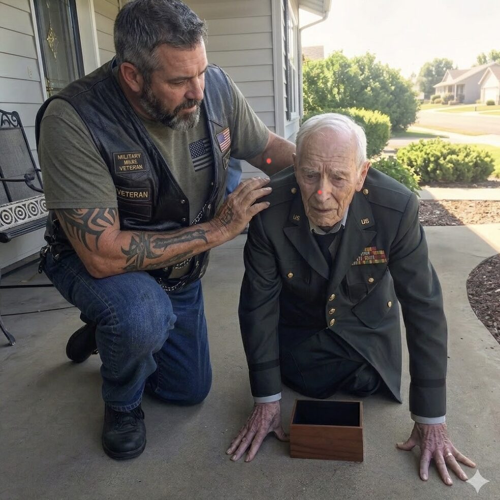 I saw my 90-year-old veteran neighbour crying in front of 13 bikers