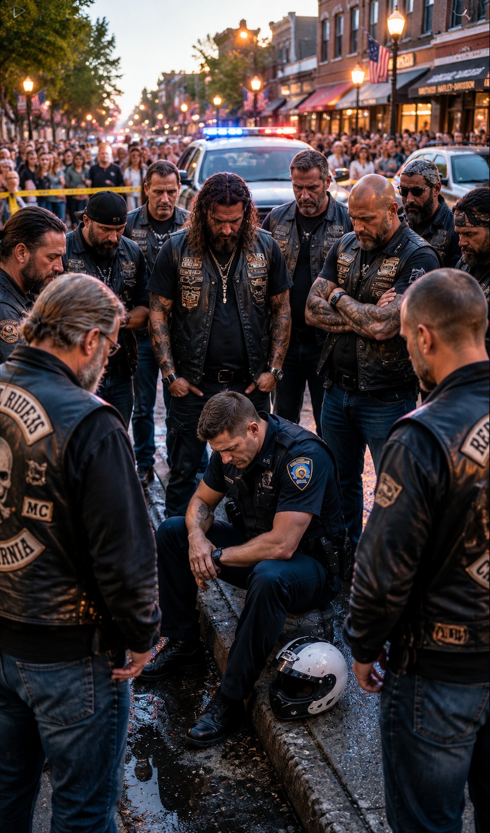 biker with cops
