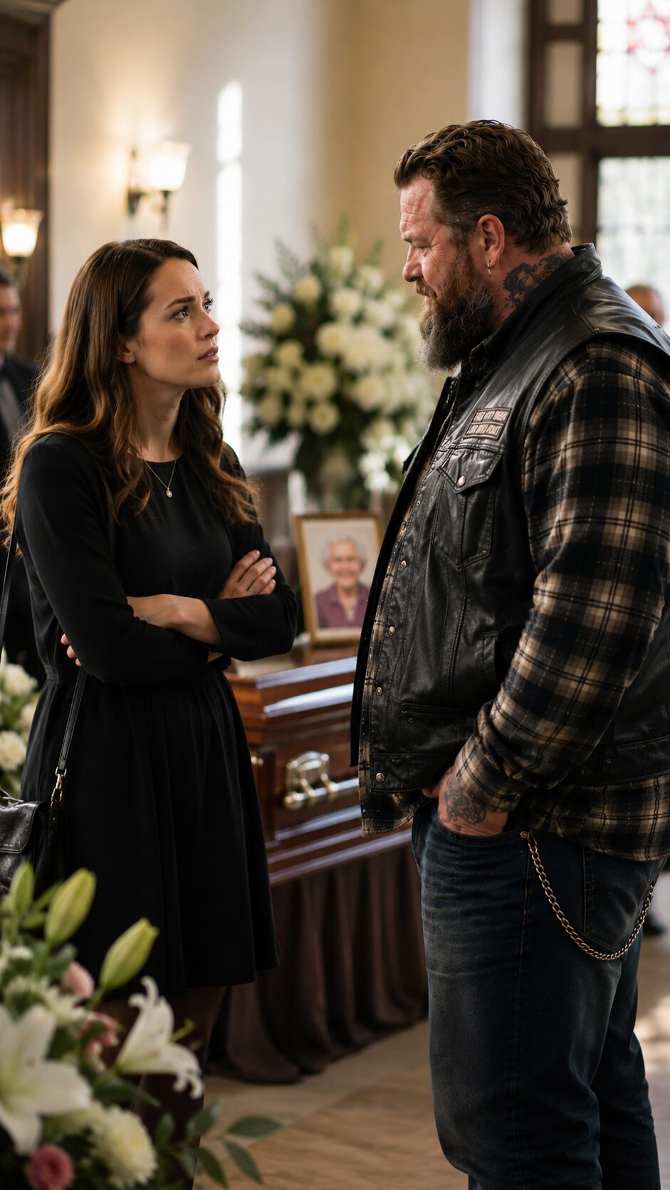 At Her Funeral, a Biker Stood Beside the Casket Like Family