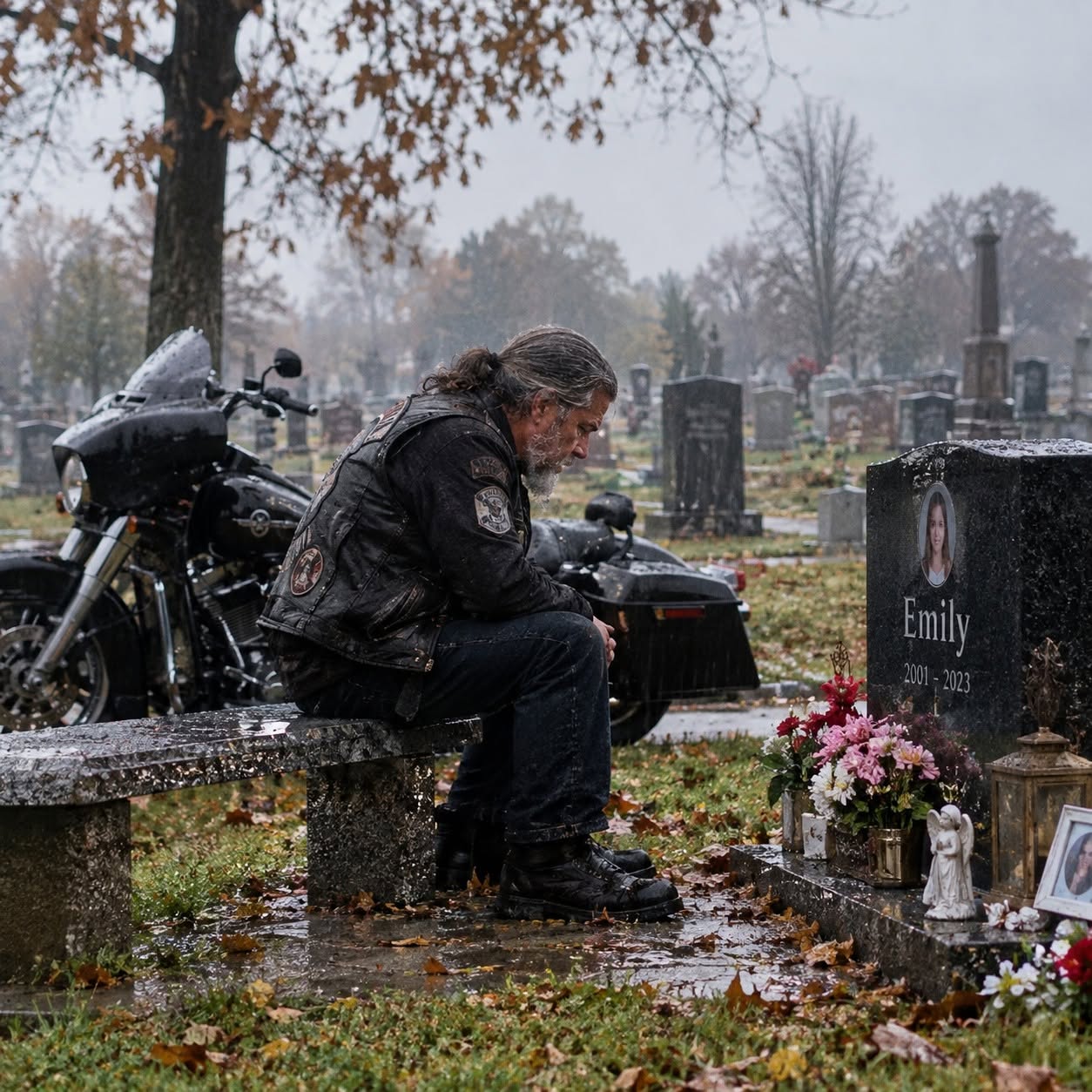 For eight months, the same biker came to my daughter’s grave every Sunday morning